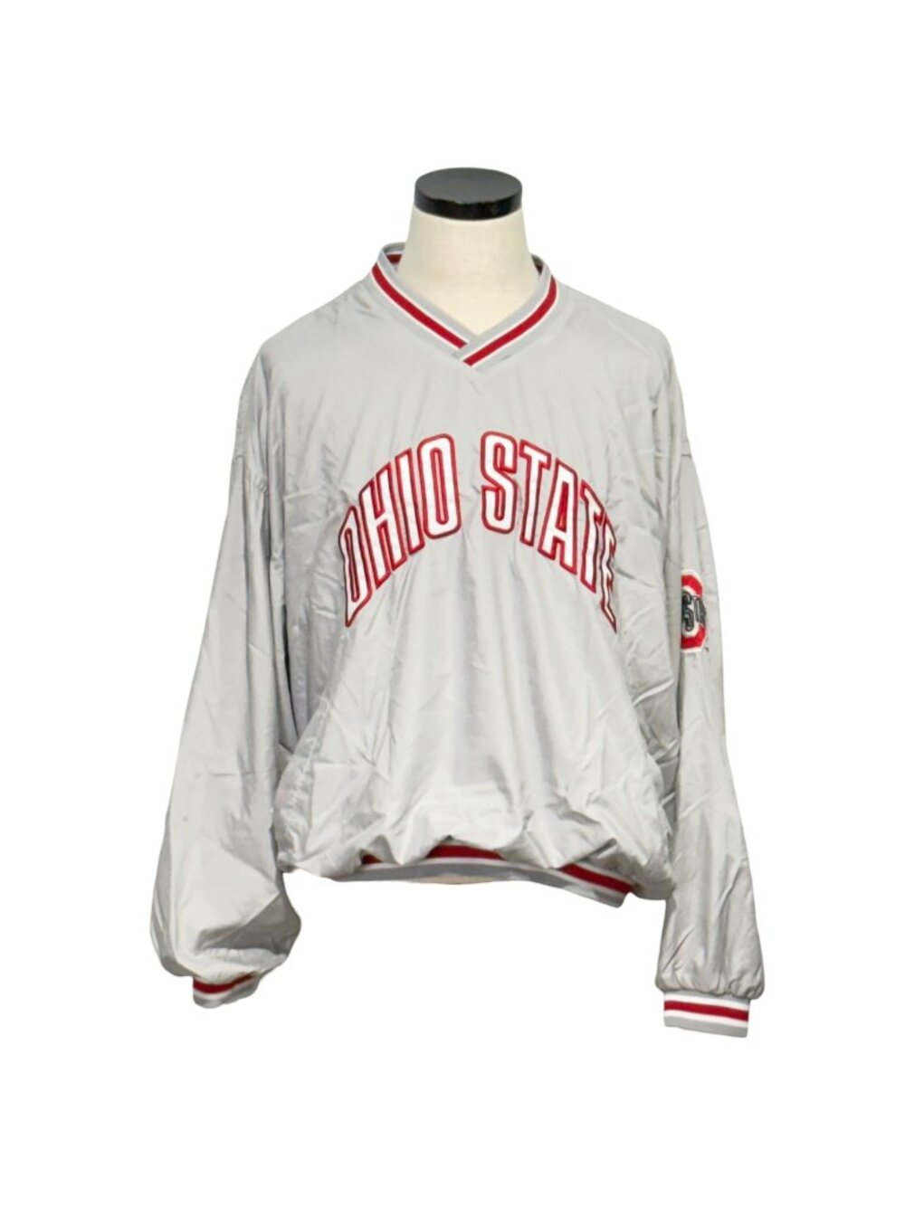 Ohio State Buckeyes 90s Vesi Pullover Jacket Silver XL Made In Korea